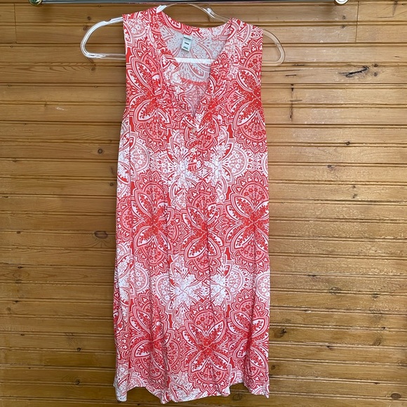 Coral and white printed sundress - Picture 1 of 3